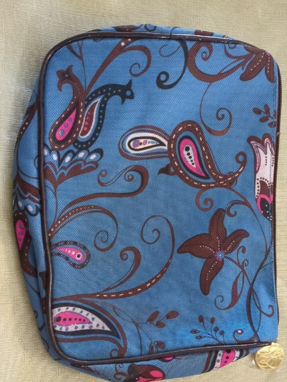 Blue Floral Paisley Kids Cosmetic Pouch